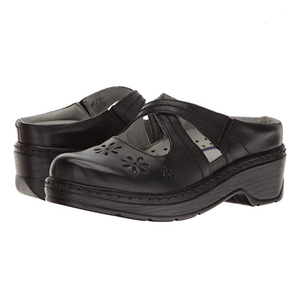 Klogs Carolina Black Mule Slip-Ons, Size 7